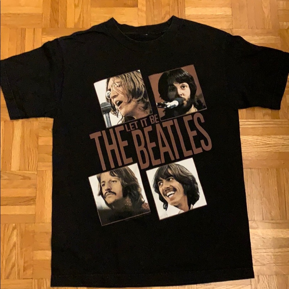 Let it be Beatles black T-shirt